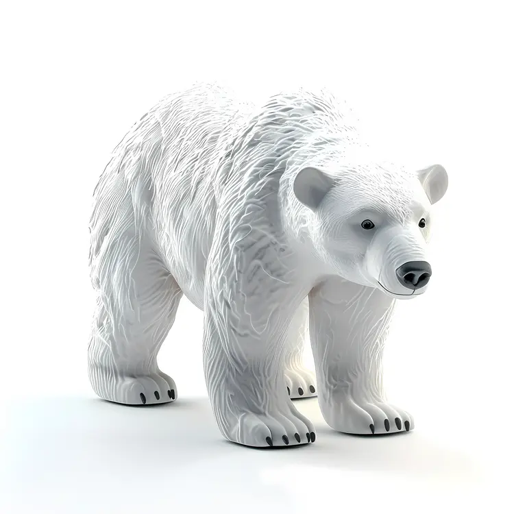 Realistic Polar Bear Standing