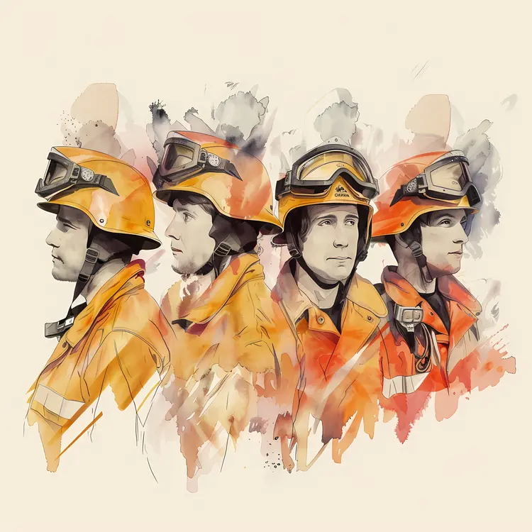 Group of Firefighters in Uniform