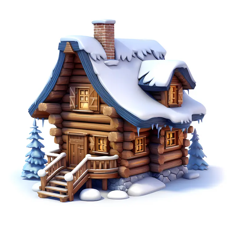 Rustic Snowy Cabin