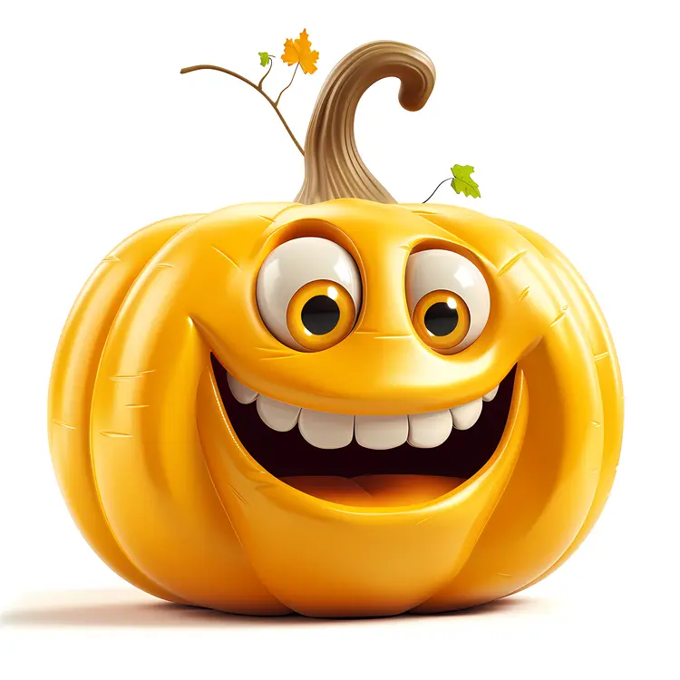 Smiling Yellow Pumpkin Cartoon