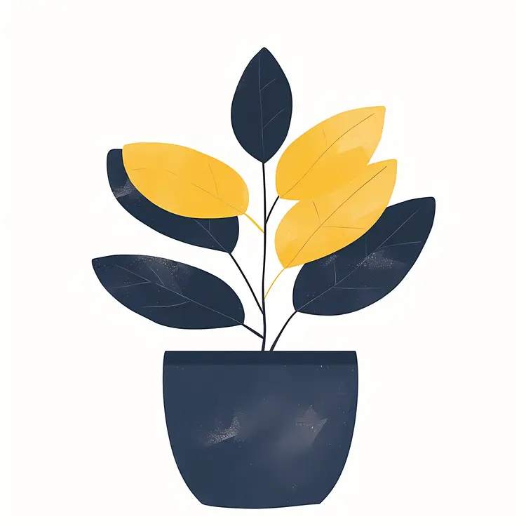 Minimalist Potted Plant Drawing