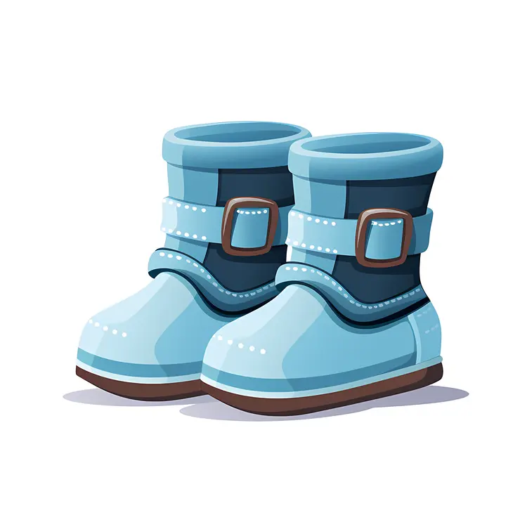 Stylish Blue Buckle Boots
