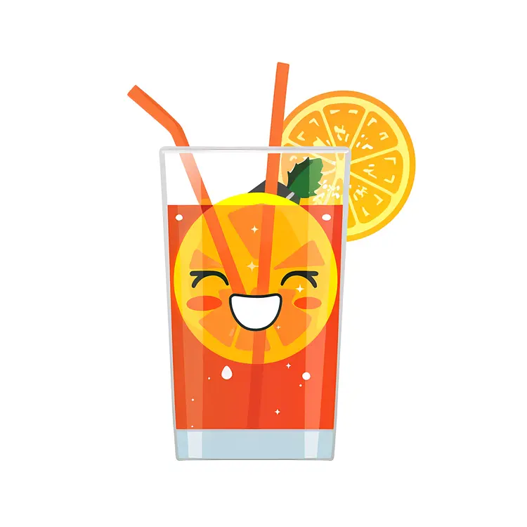 Cute Orange Juice Cartoon