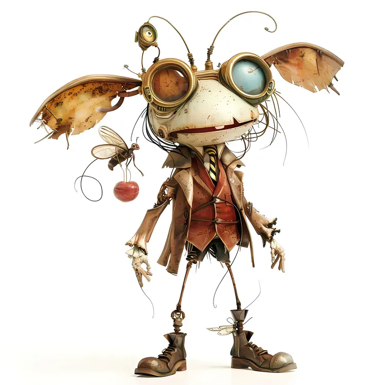 Steampunk Insect Character with Goggles