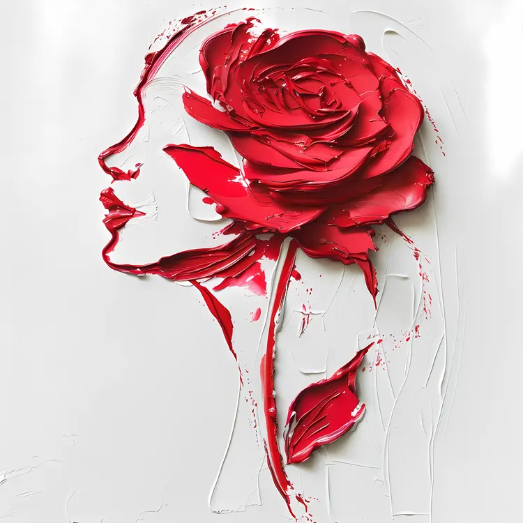 Elegant Woman with Red Rose