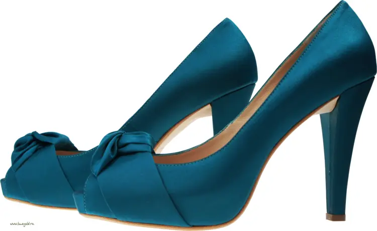 Elegant Blue High Heels with Bow