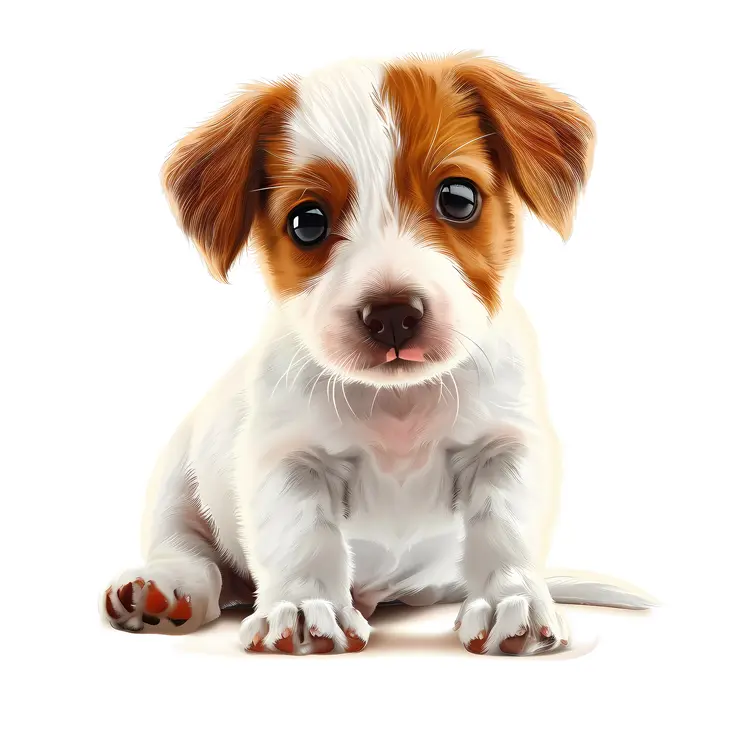 Tiny Puppy on White Background