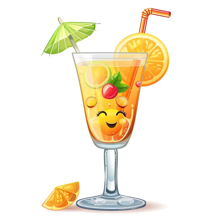 Happy Cocktail with Umbrella
