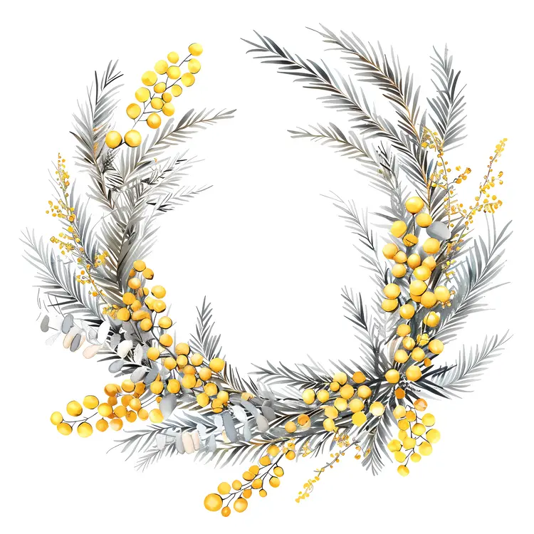 Elegant Yellow Floral Wreath