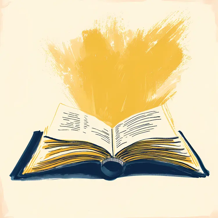 Open Book with Yellow Brush Strokes