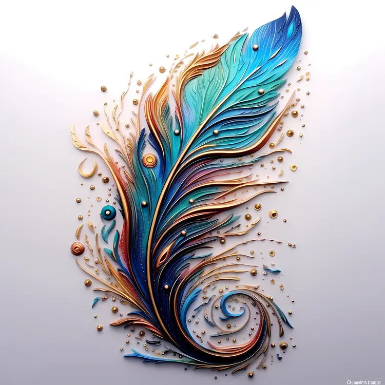 Vibrant Artistic Feather Design