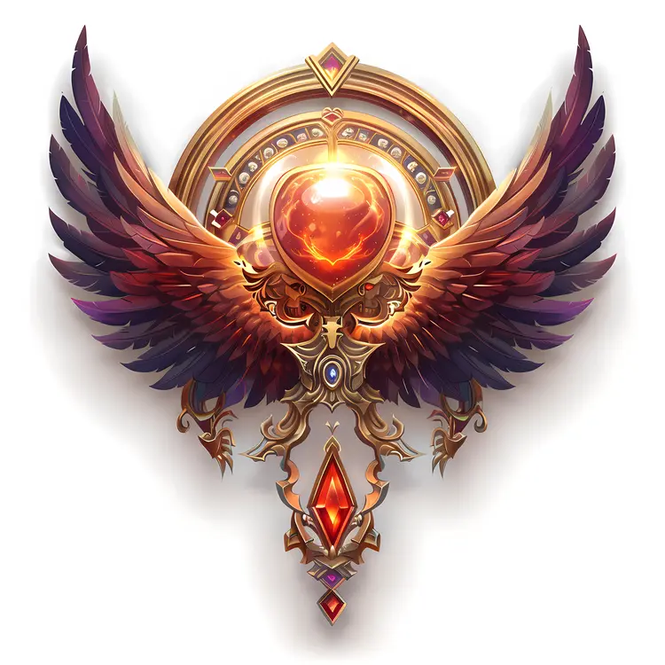 Winged Emblem with Red Gem