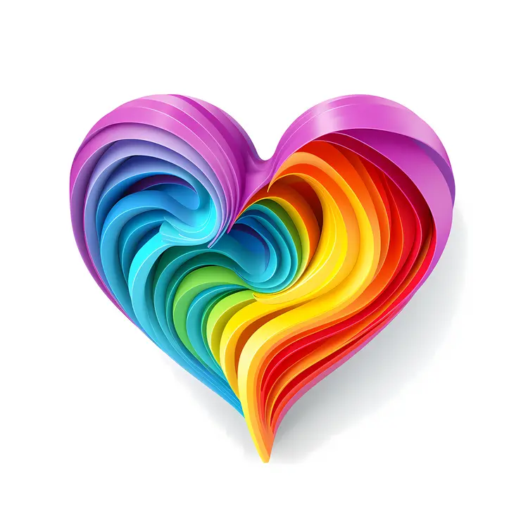 Layered Rainbow Heart