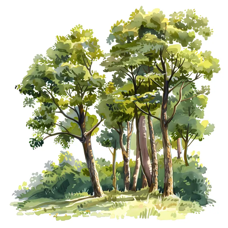 Lush Green Forest Trees