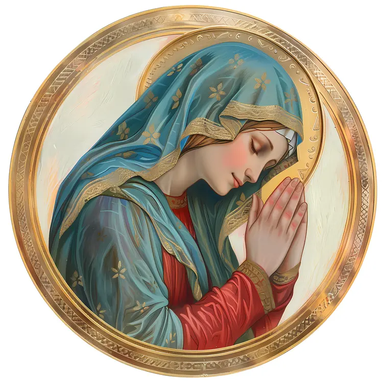 Woman Praying with Halo