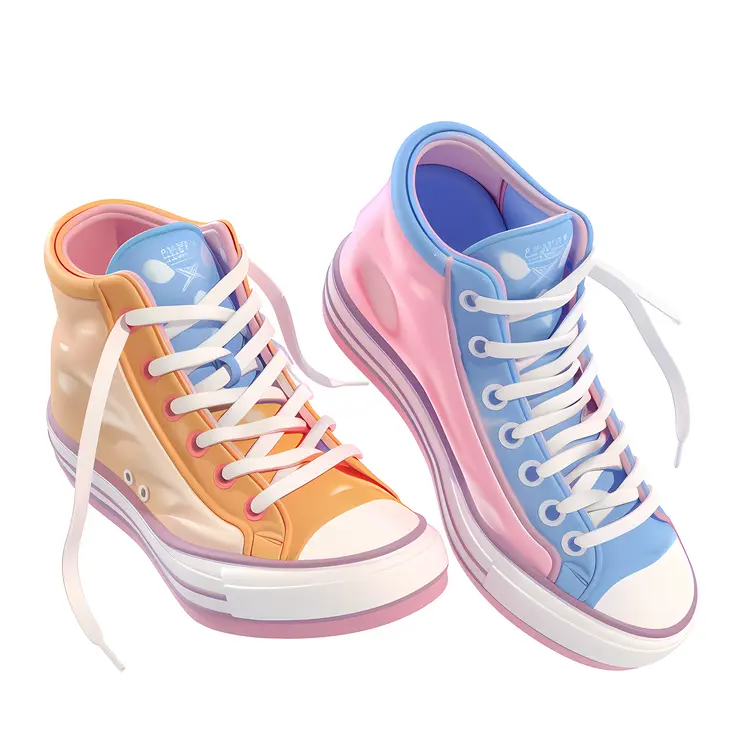 Colorful High-Top Sneakers Illustration