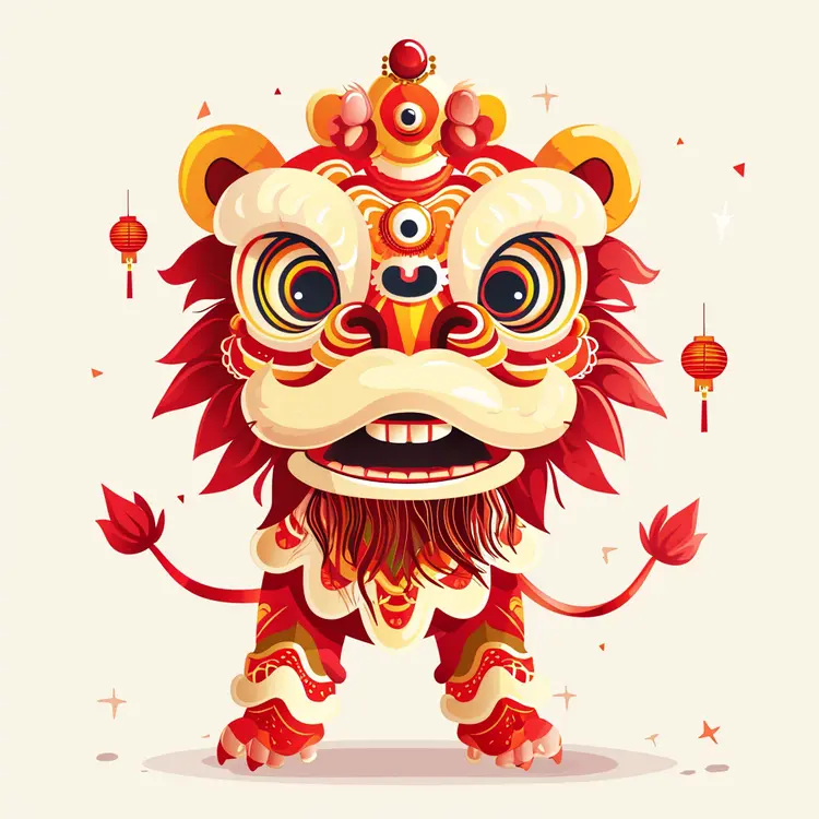 Festive Lion Dance Costume for Chinese New Year