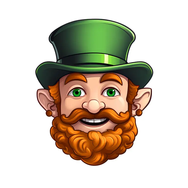 Leprechaun with Green Hat and Orange Beard