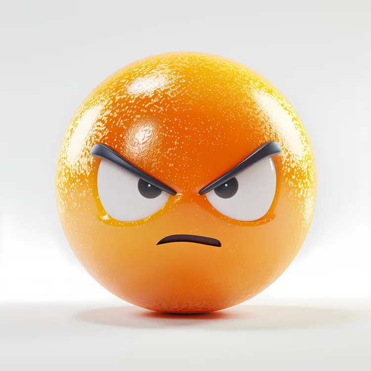 Orange Angry Emoji Face