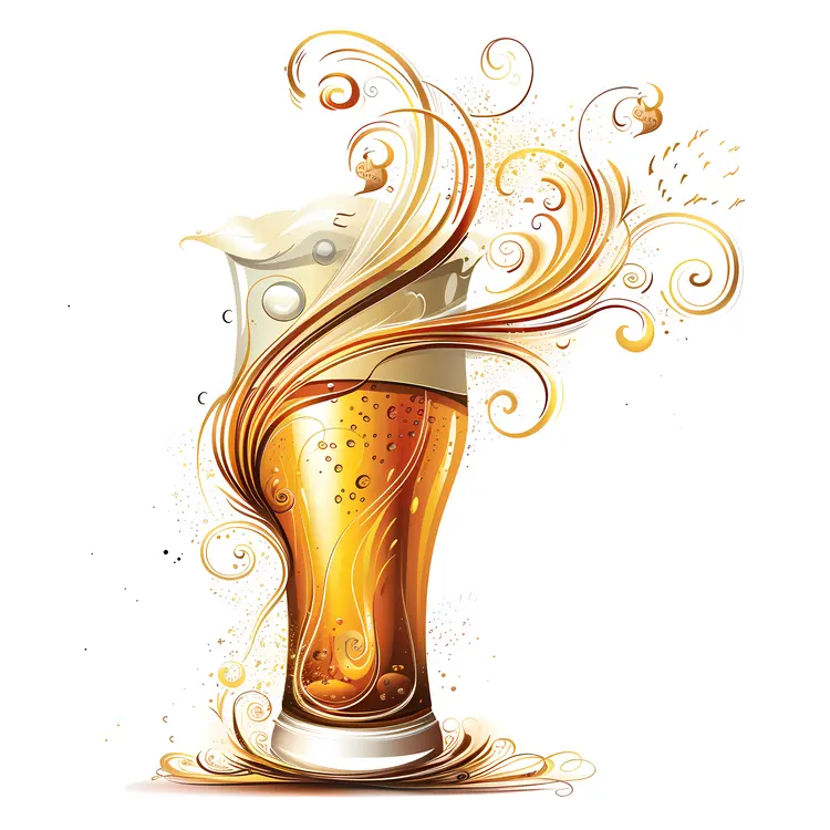 Artistic Beer Glass with Swirls