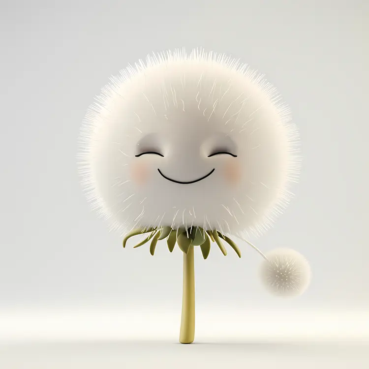 Smiling Dandelion Cartoon