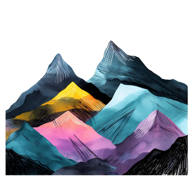 Vibrant Abstract Mountain Peaks