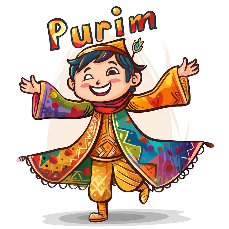 Colorful Boy Celebrating Purim
