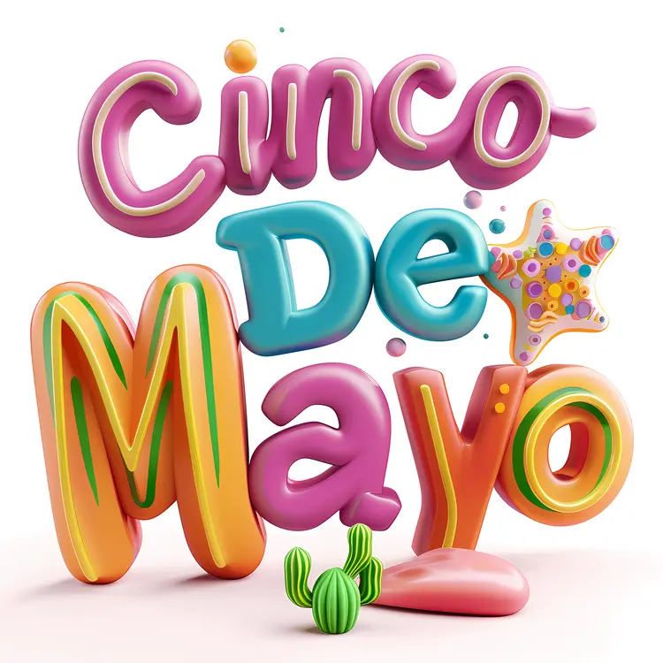 Colorful Cinco de Mayo Text