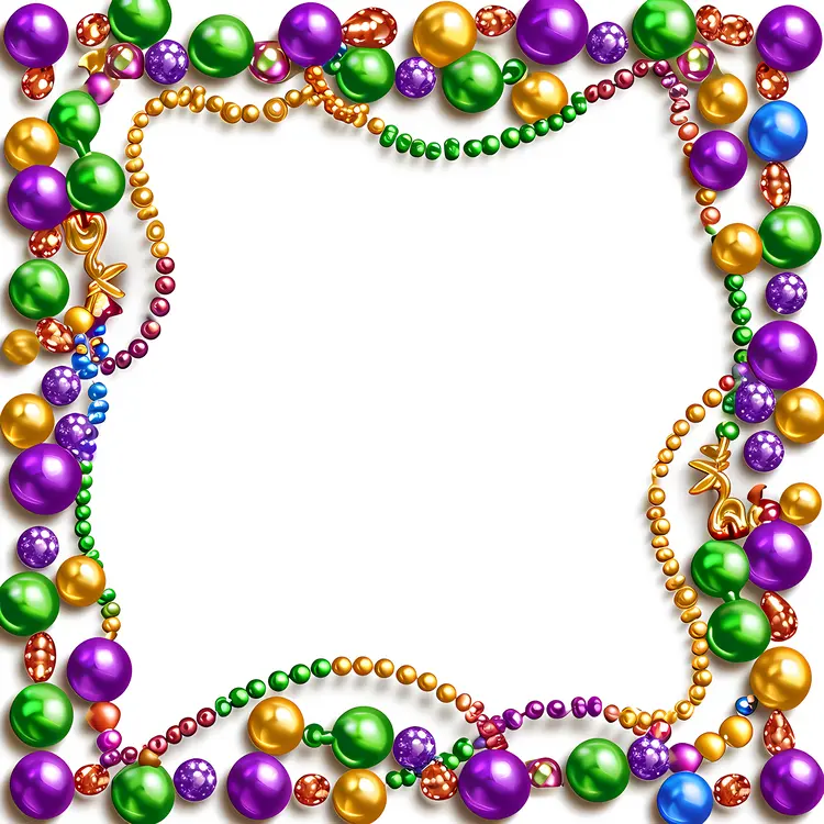 Colorful Beaded Frame for Mardi Gras