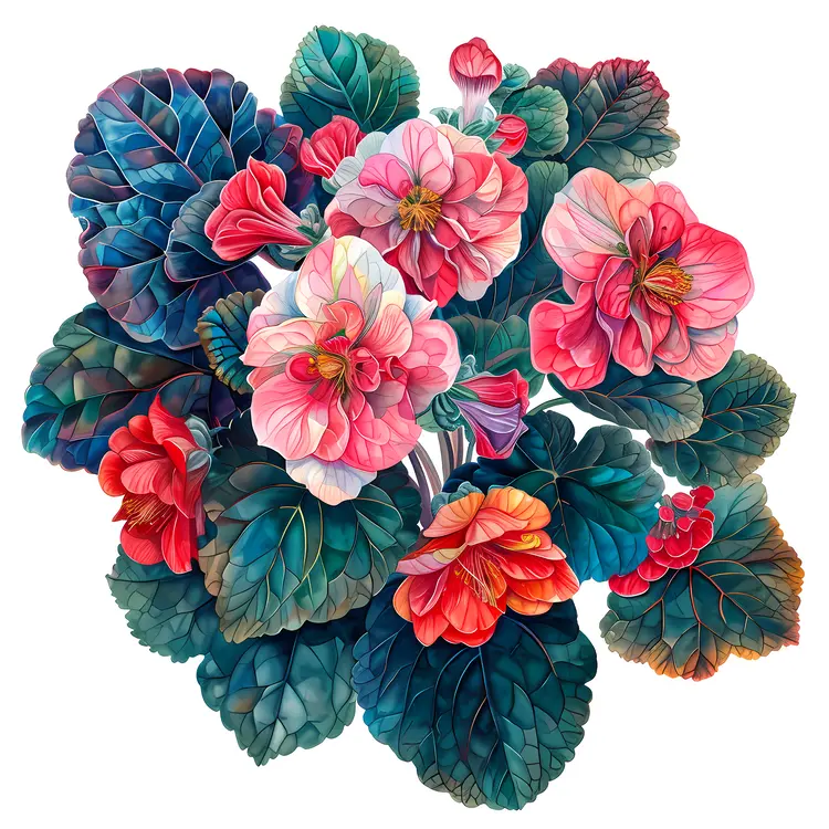 Beautiful Pink Flowers with Green Leaves for Decoration