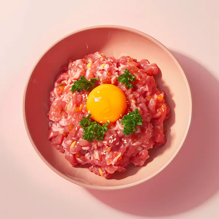 Tartare Dish with Egg Yolk