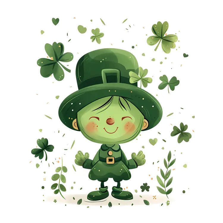 Happy Leprechaun Character