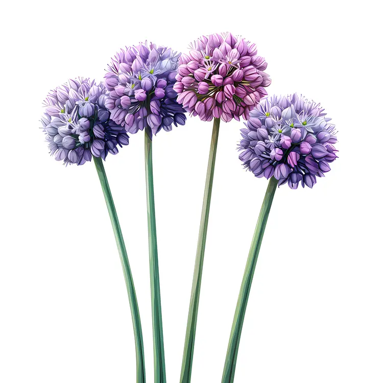 Cluster of Purple Allium Flowers