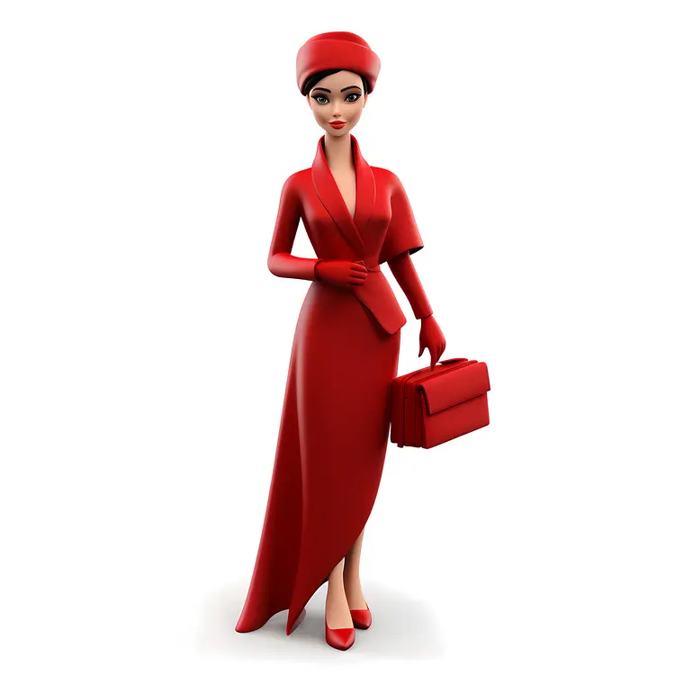 Stylish Woman in Red Outfit Cartoon