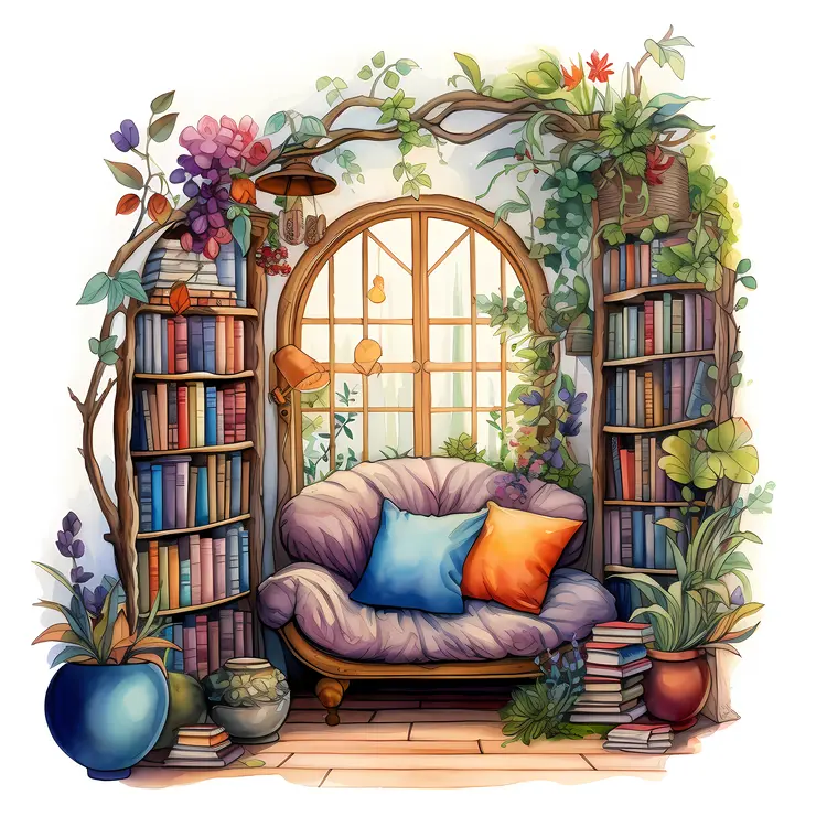 Cozy Reading Nook with Sofa