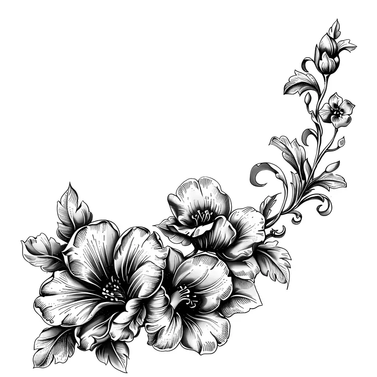 Black and White Floral Design