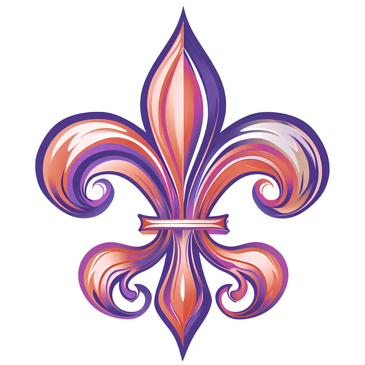 Pink and Purple Fleur-de-lis Ornament Design