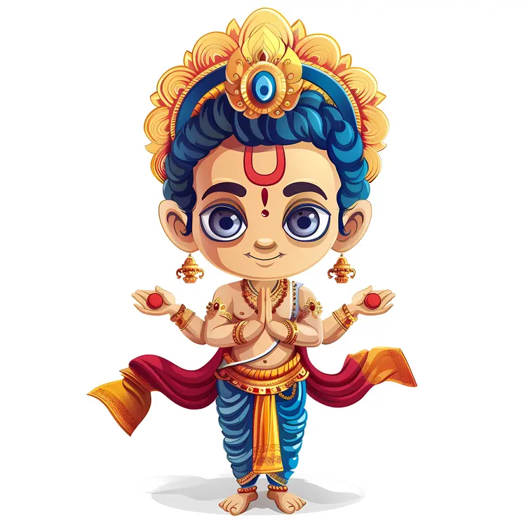 Deity with Garland and Jewelry