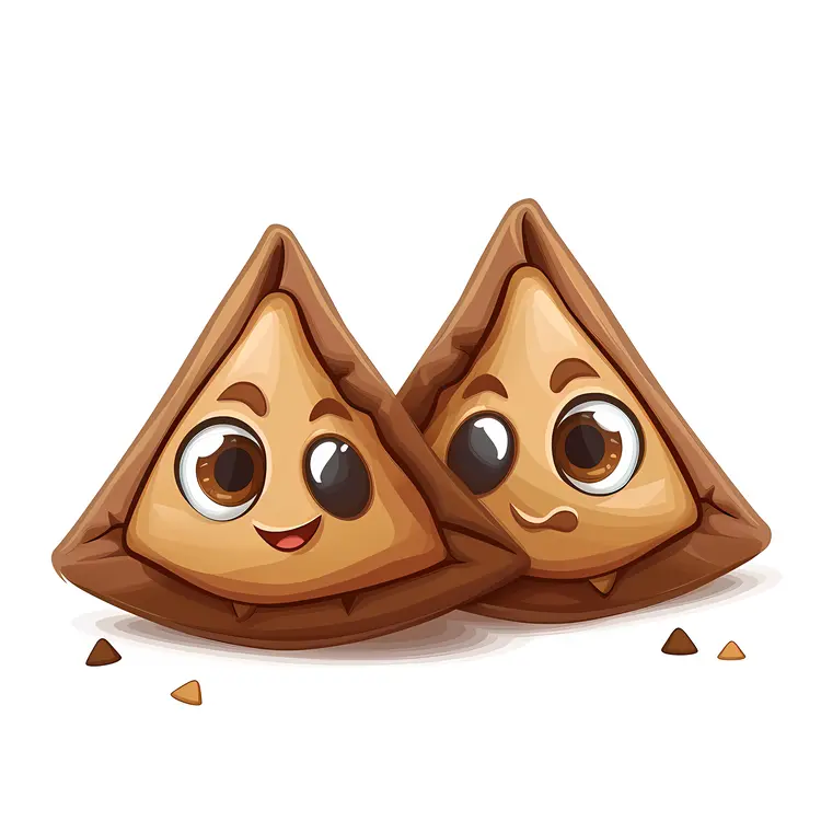 Cute Triangle Pastries with Faces