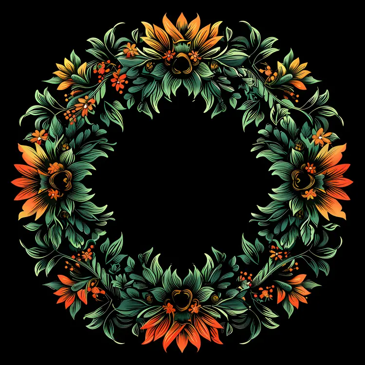 Colorful Floral Wreath