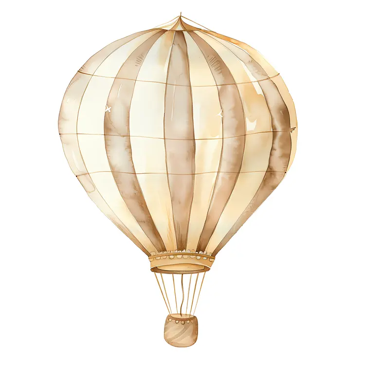 Vintage Striped Hot Air Balloon