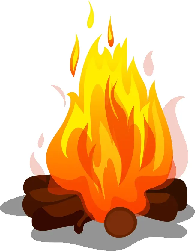 Bonfire with Logs and Flames