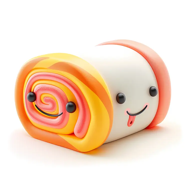 Colorful Swiss Roll with a Cute Face