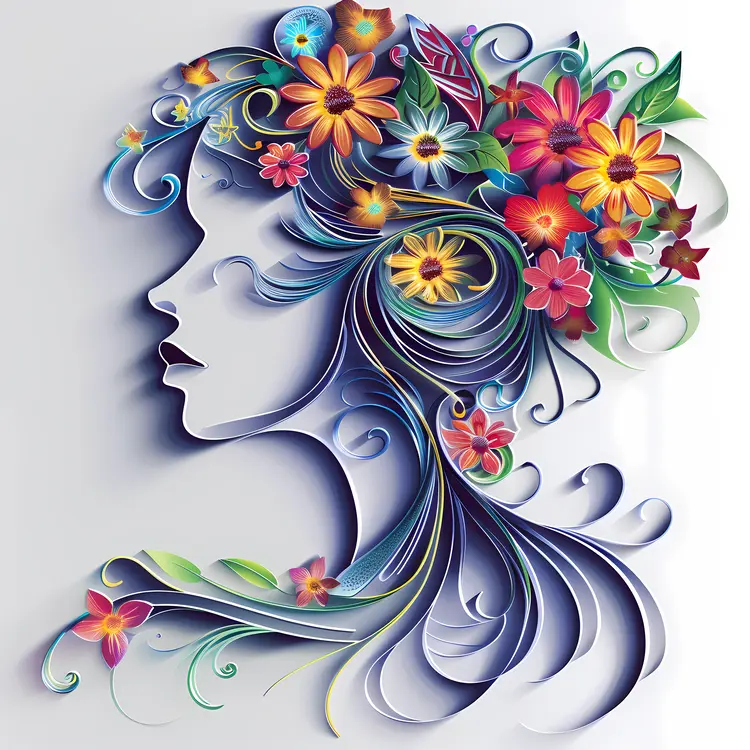 Elegant Floral Silhouette Art