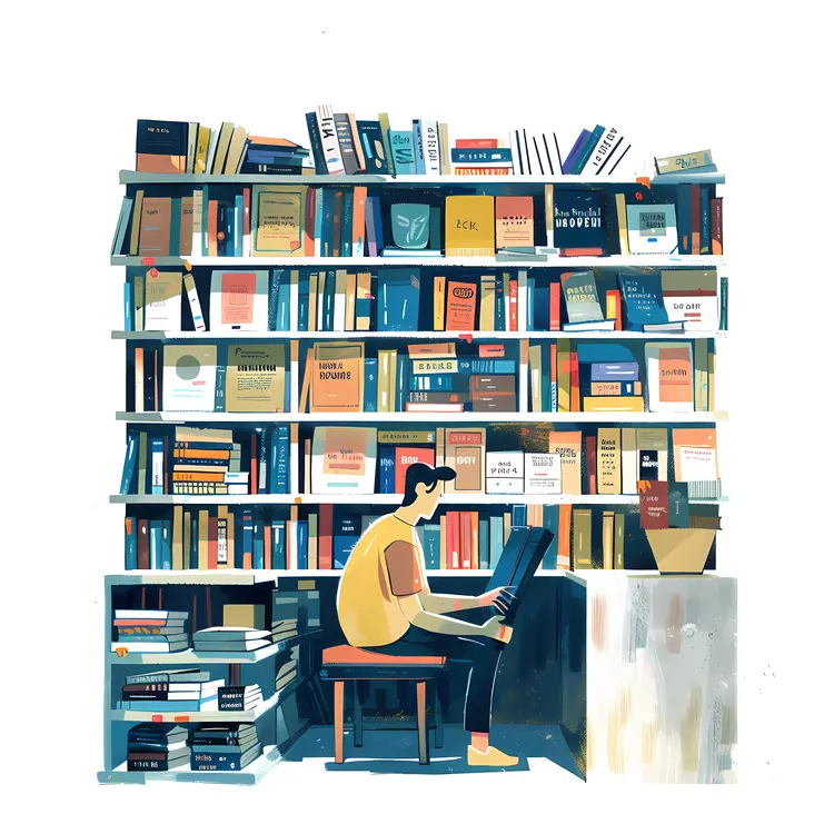 Person Reading in Bookstore