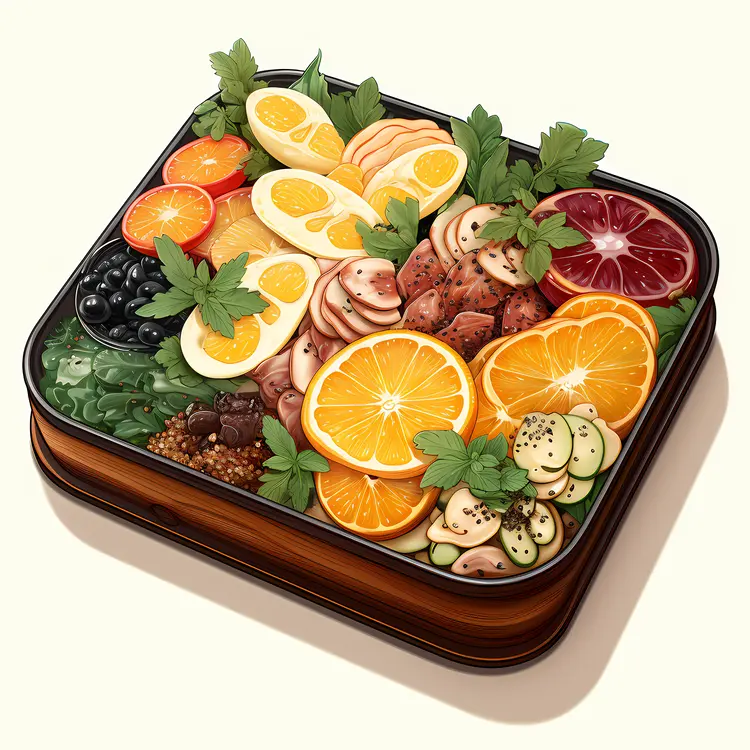 Colorful Bento Box with Fresh Ingredients
