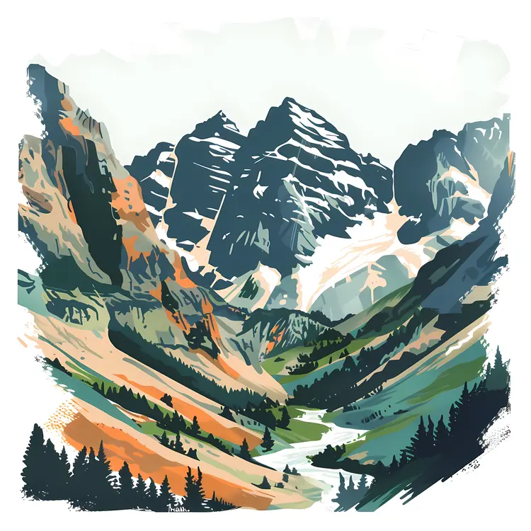 Mountain Landscape Illustration