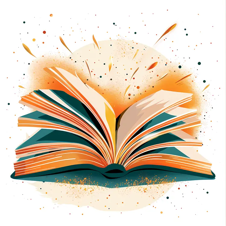 Open Book with Colorful Pages