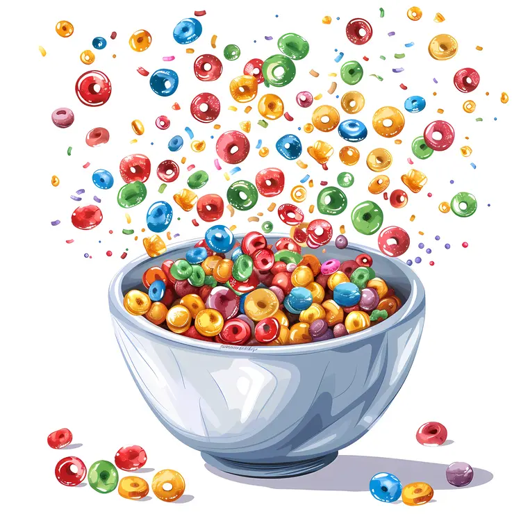Colorful Cereal in a Bowl