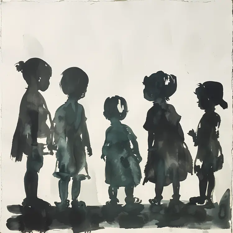 Group of Children Silhouettes